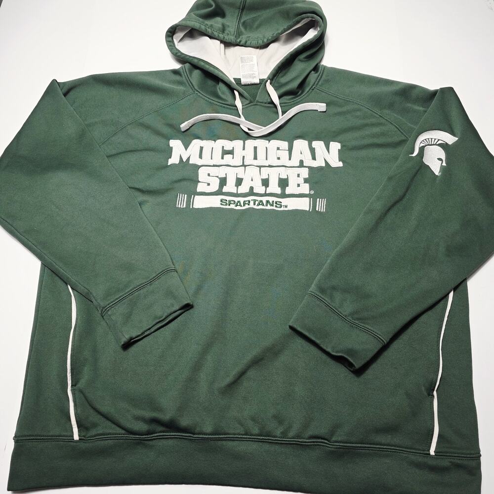 Michigan State Spartans Hoodie Men's Size XL Sweatshirt MSU Green White Logo